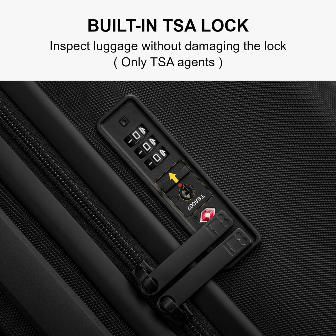 LEVEL8 Black Carry-On Luggage