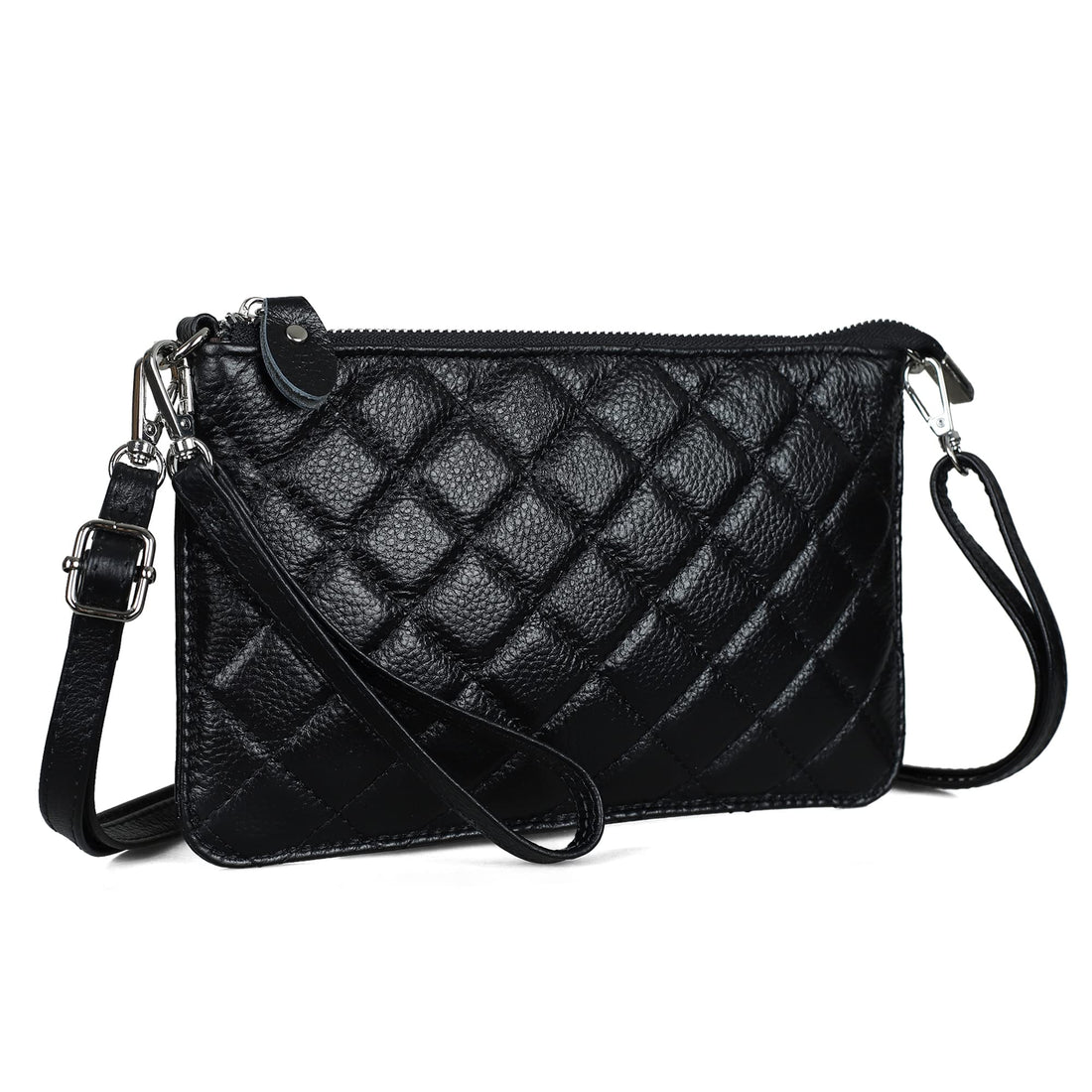 befen Genuine Leather Wristlet Clutch Wallet Purses Small Crossbody Bags for Women with RFID Blocking Card Slots