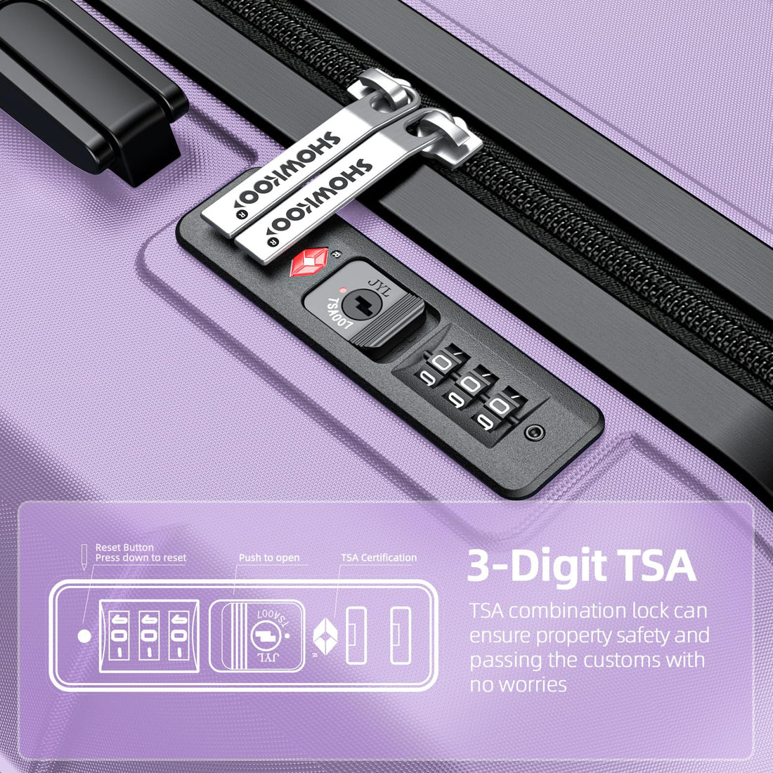 SHOWKOO 3-Piece Luggage Set
