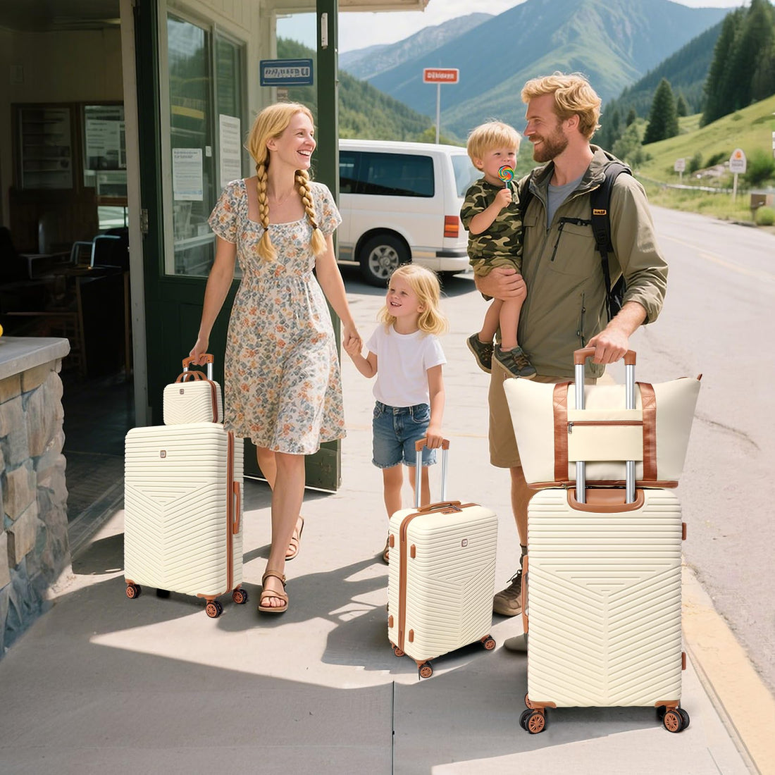 Hoteel 4-Piece Luggage Set – Beige