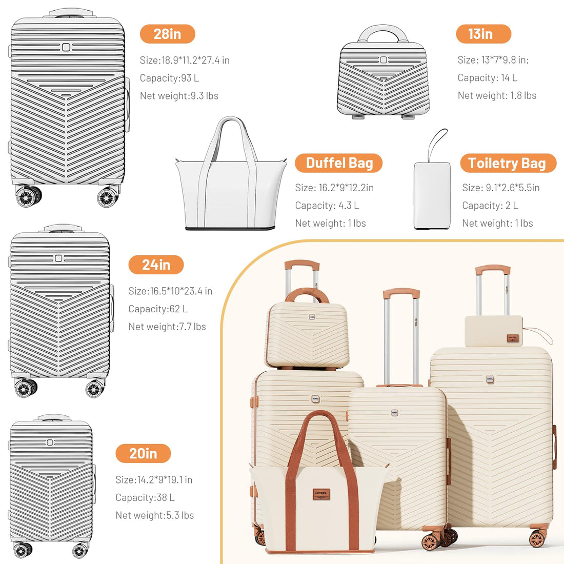 4-Piece Hoteel Luggage Set