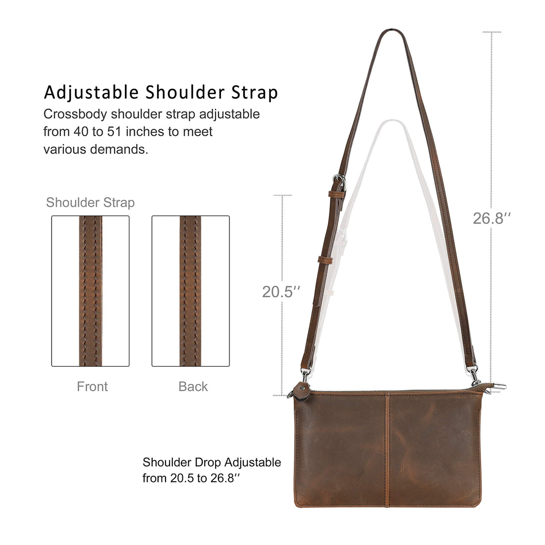 befen Genuine Leather Wristlet Clutch Wallet Purses Small Crossbody Bags for Women with RFID Blocking Card Slots