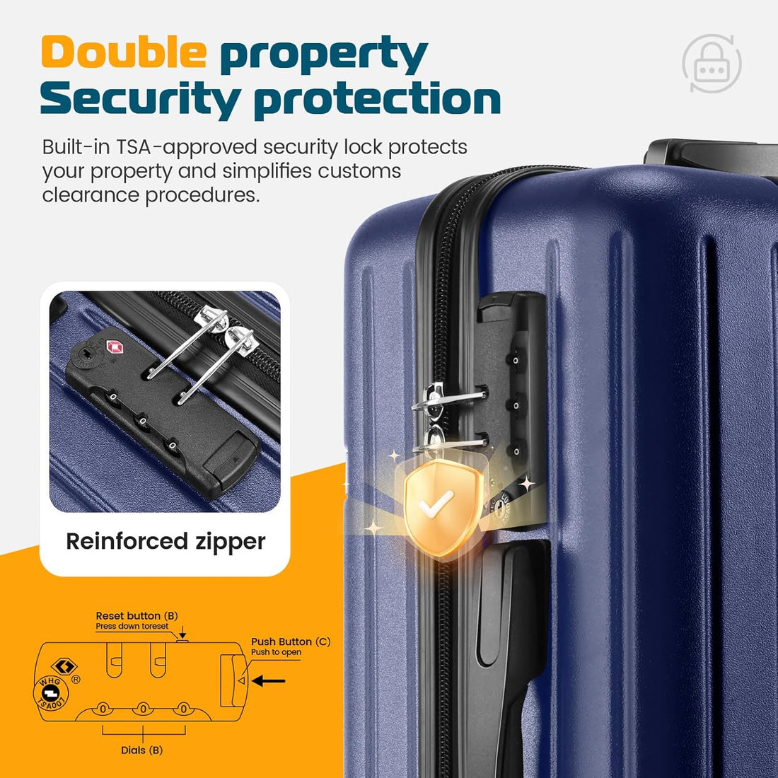 Hoteel 3-Piece Carry-On Luggage Set