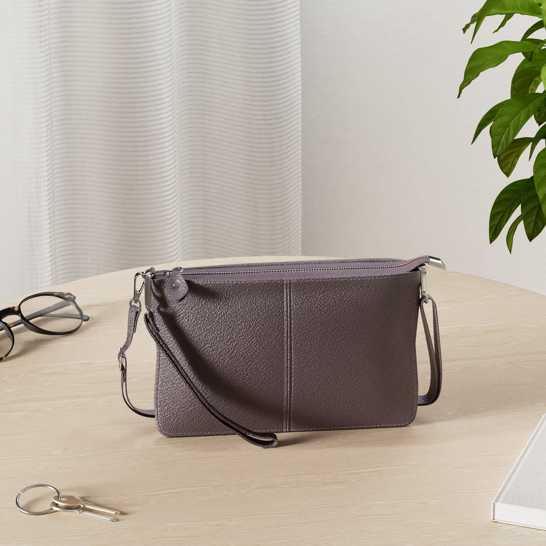 befen Genuine Leather Wristlet Clutch Wallet Purses Small Crossbody Bags for Women with RFID Blocking Card Slots