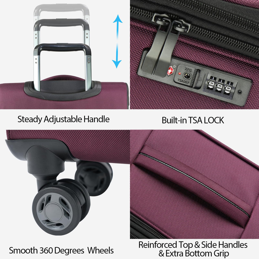 KROSER 20" Carry-On Burgundy