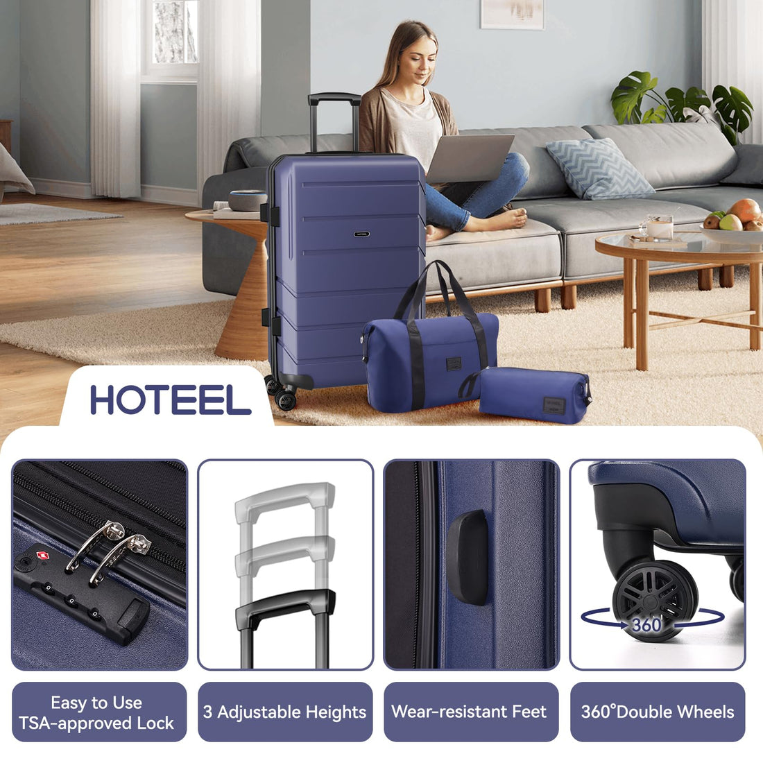 Hoteel 5-Piece Beige Luggage