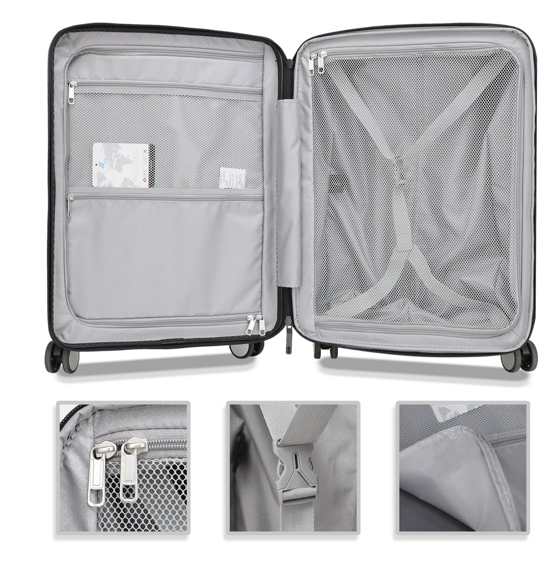 2-Piece Gray Luggage Set 20/28"