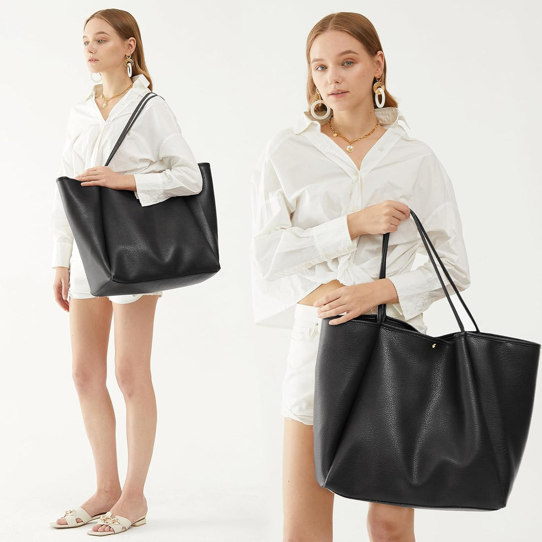 Oversize PU Tote Bag – Women