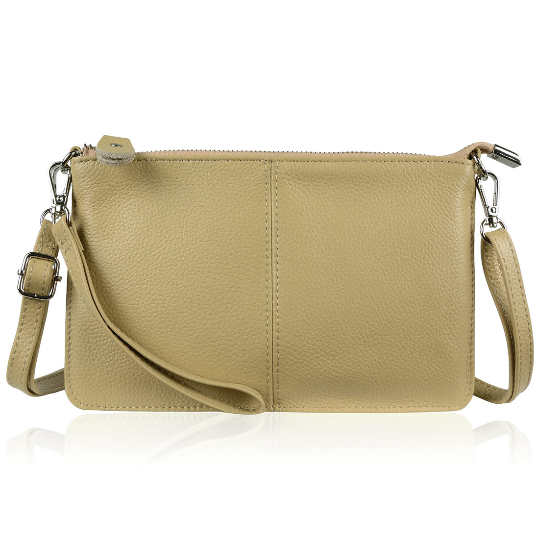 befen Genuine Leather Wristlet Clutch Wallet Purses Small Crossbody Bags for Women with RFID Blocking Card Slots