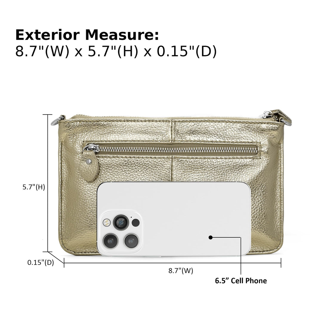befen Genuine Leather Wristlet Clutch Wallet Purses Small Crossbody Bags for Women with RFID Blocking Card Slots