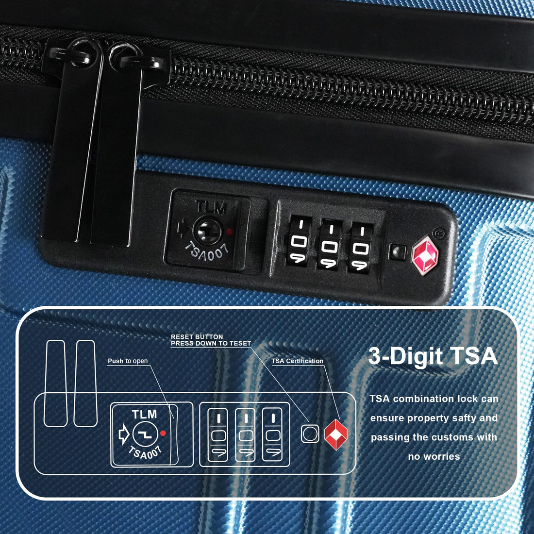 4-Piece Luggage Set – Blue