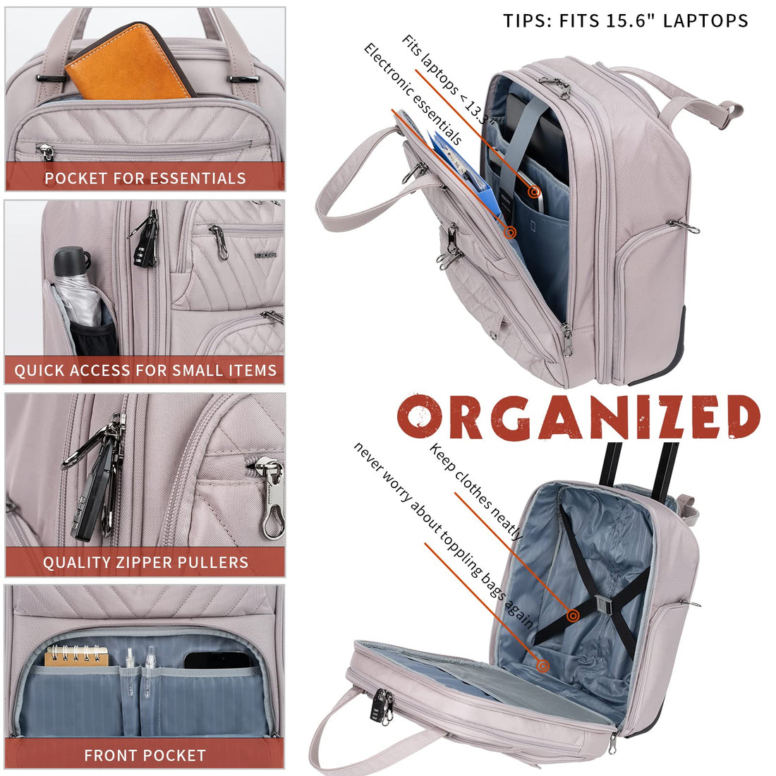 KROSER 16" Underseat Luggage Grey