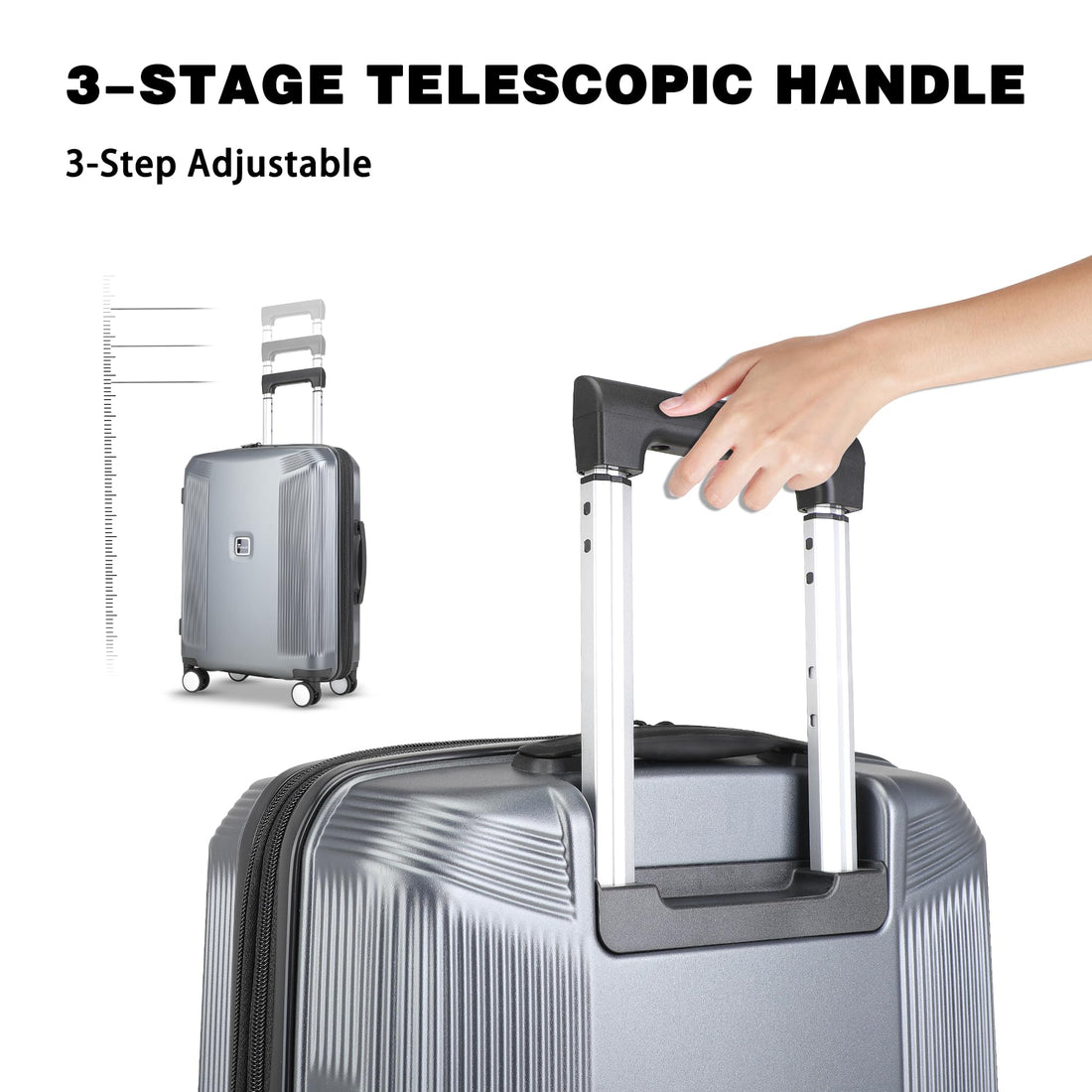 2-Piece Gray Luggage Set 20/28"