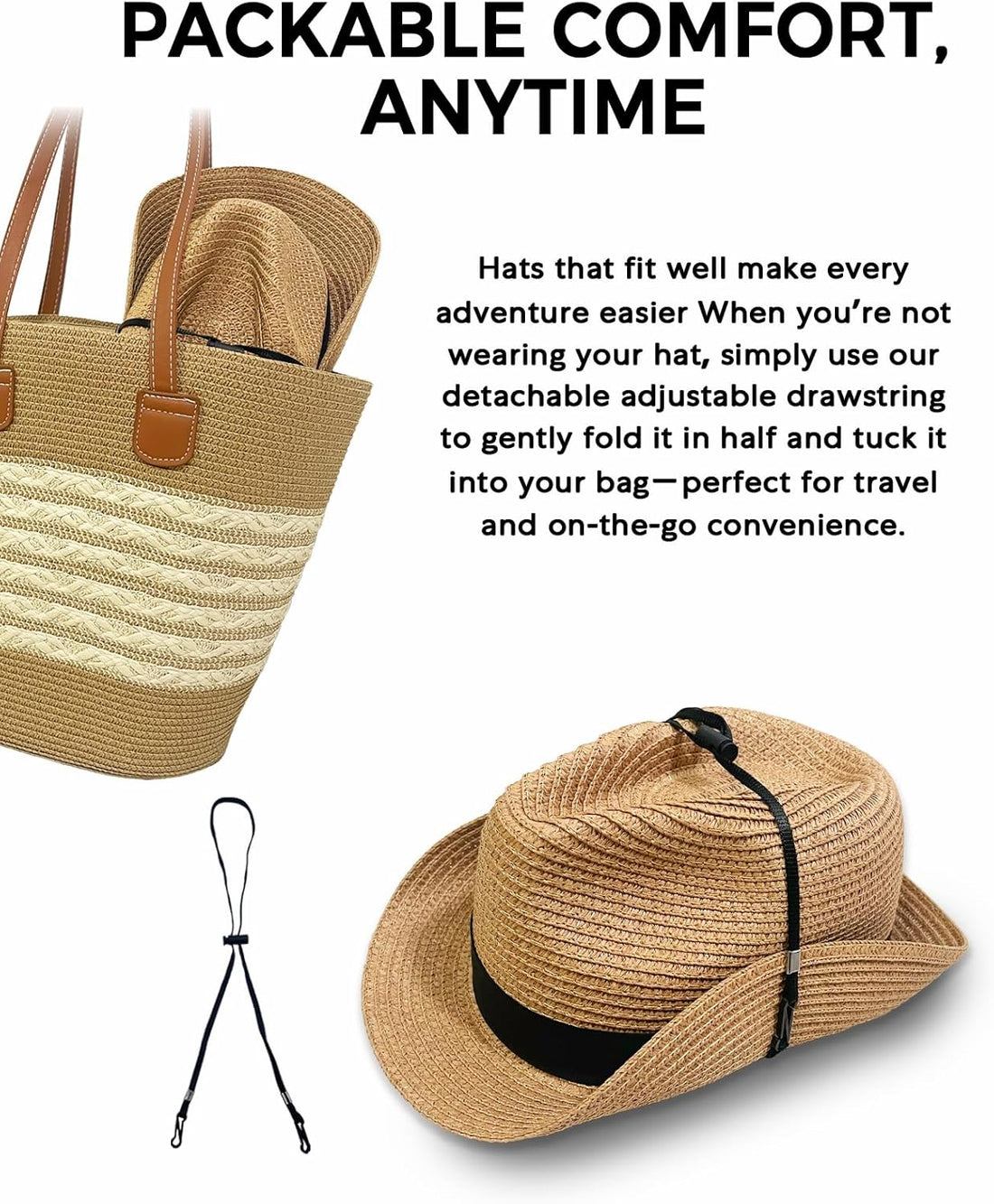 Foldable Women’s Sun Hat – Khaki