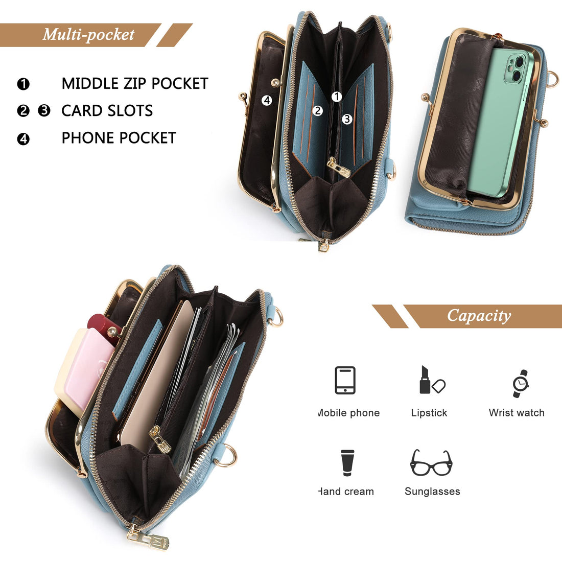Montana West Small Crossbody Cell Phone Purse for Women RFID Blocking Cellphone Wallet