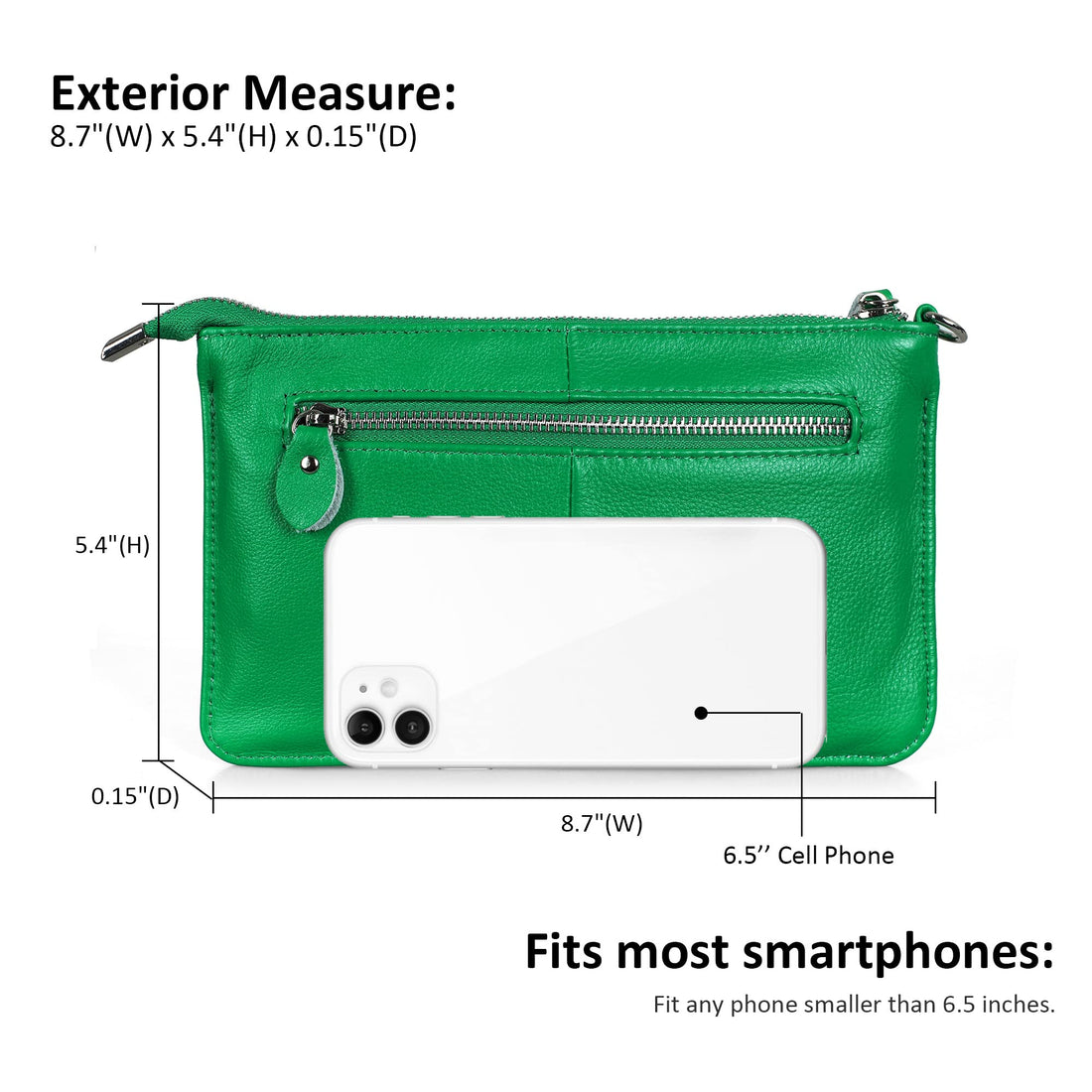 befen Genuine Leather Wristlet Clutch Wallet Purses Small Crossbody Bags for Women with RFID Blocking Card Slots