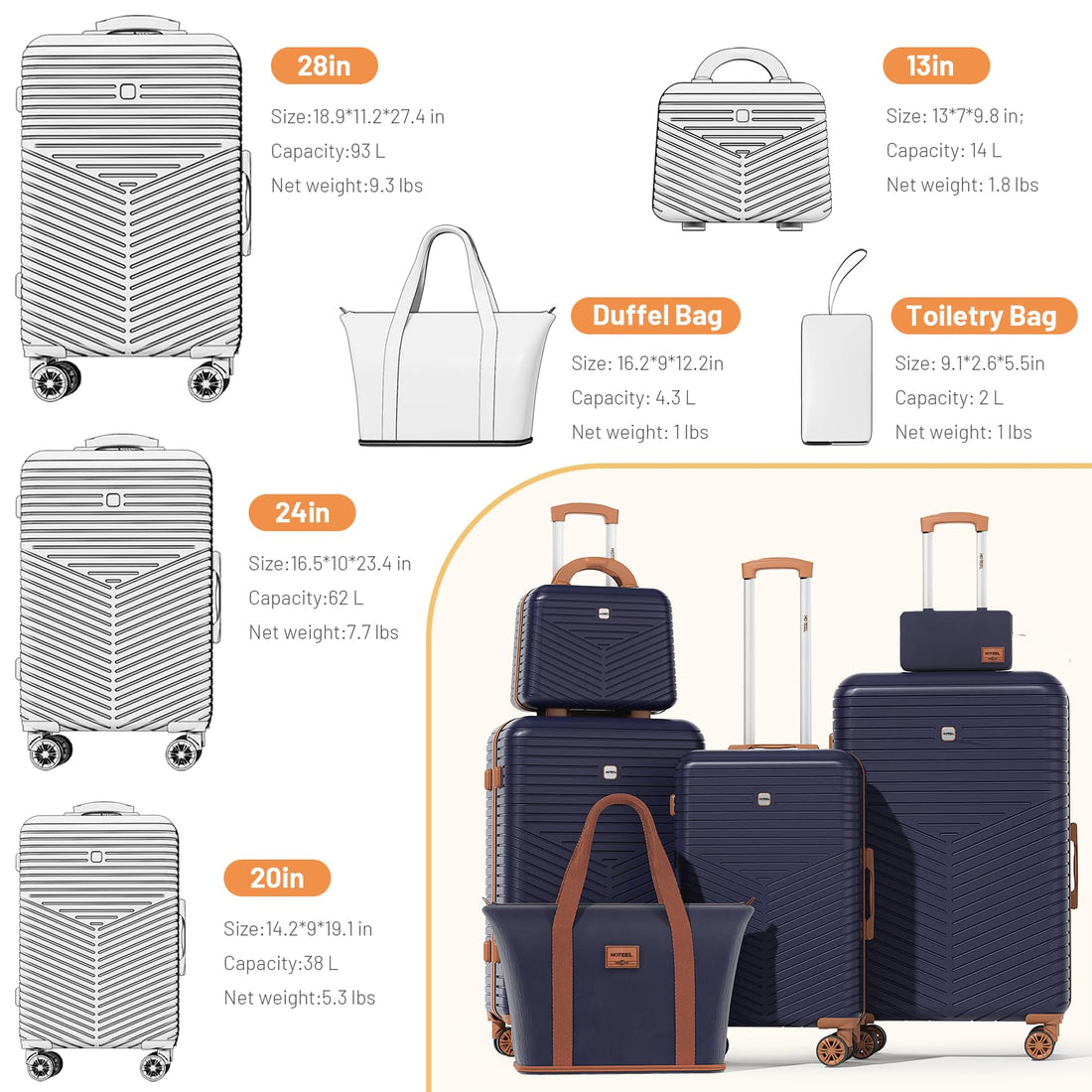 4-Piece Hoteel Luggage Set