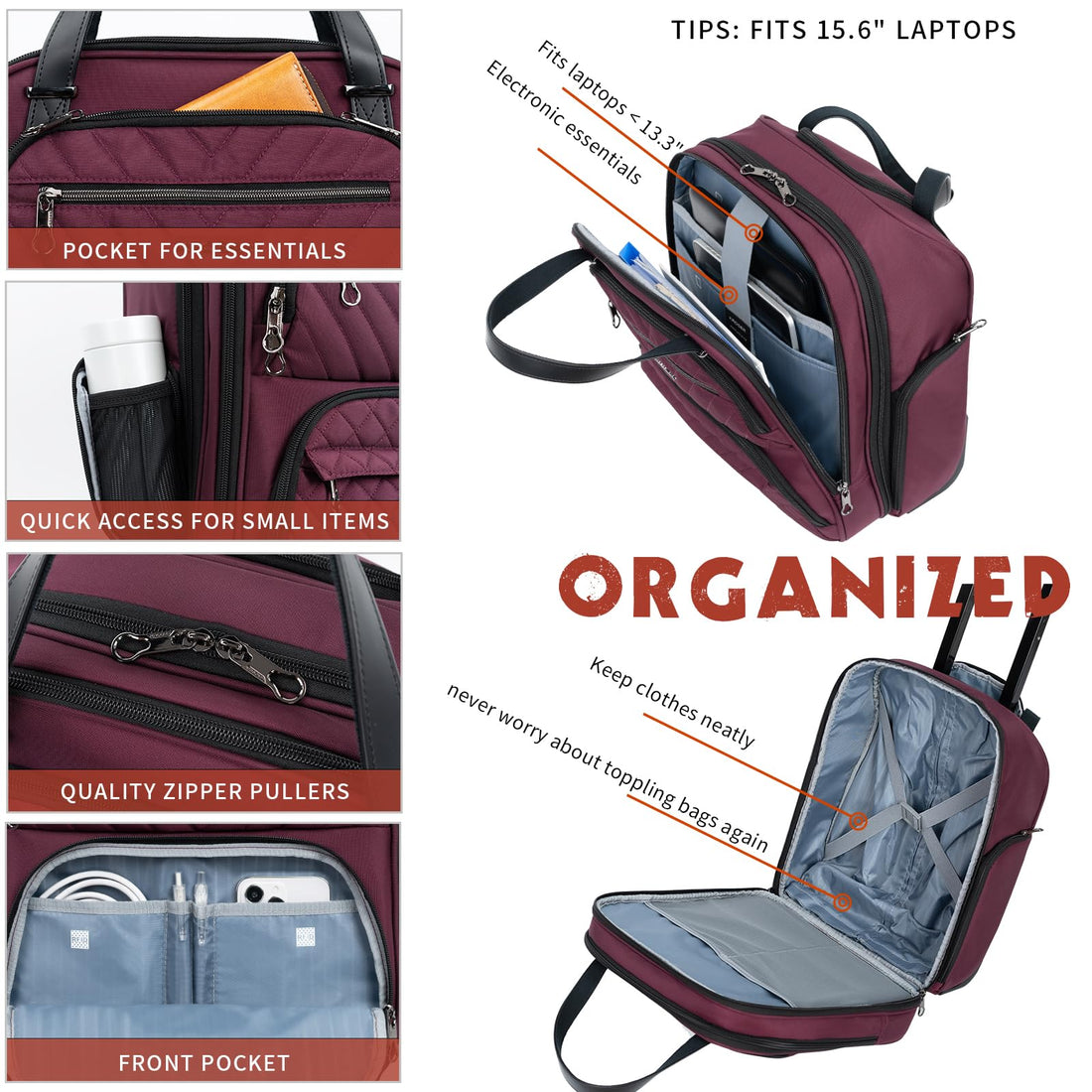 KROSER 16" Underseat Luggage Grey