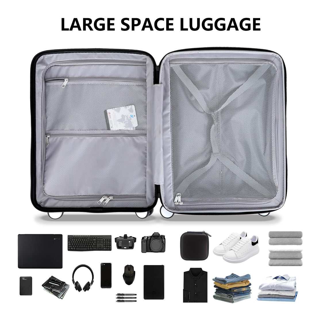 2-Piece Gray Luggage Set 20/28"