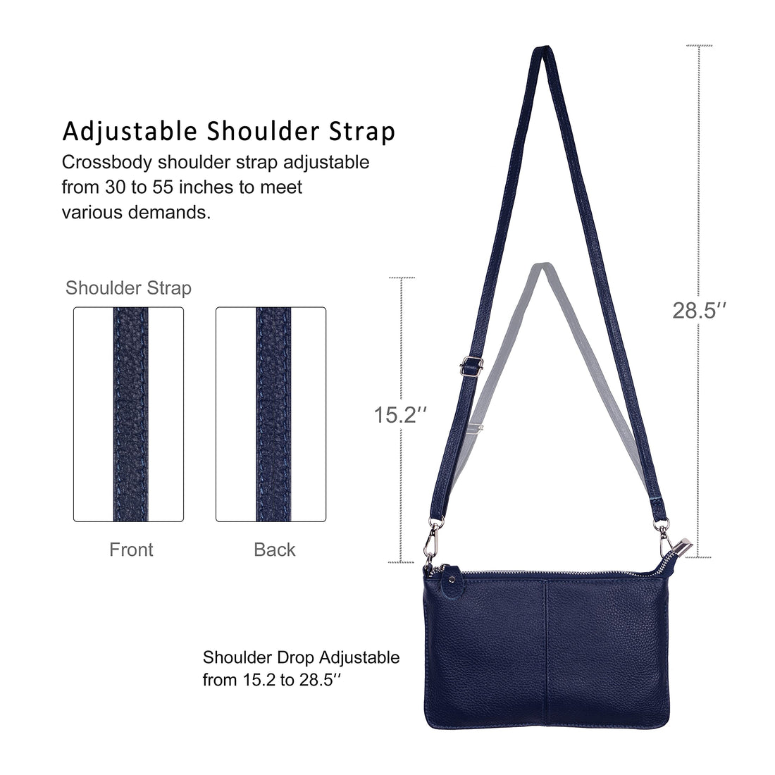 befen Genuine Leather Wristlet Clutch Wallet Purses Small Crossbody Bags for Women with RFID Blocking Card Slots