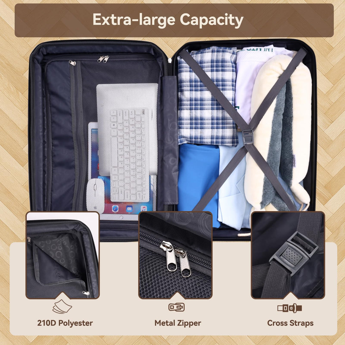 Hoteel 5-Piece Beige Luggage