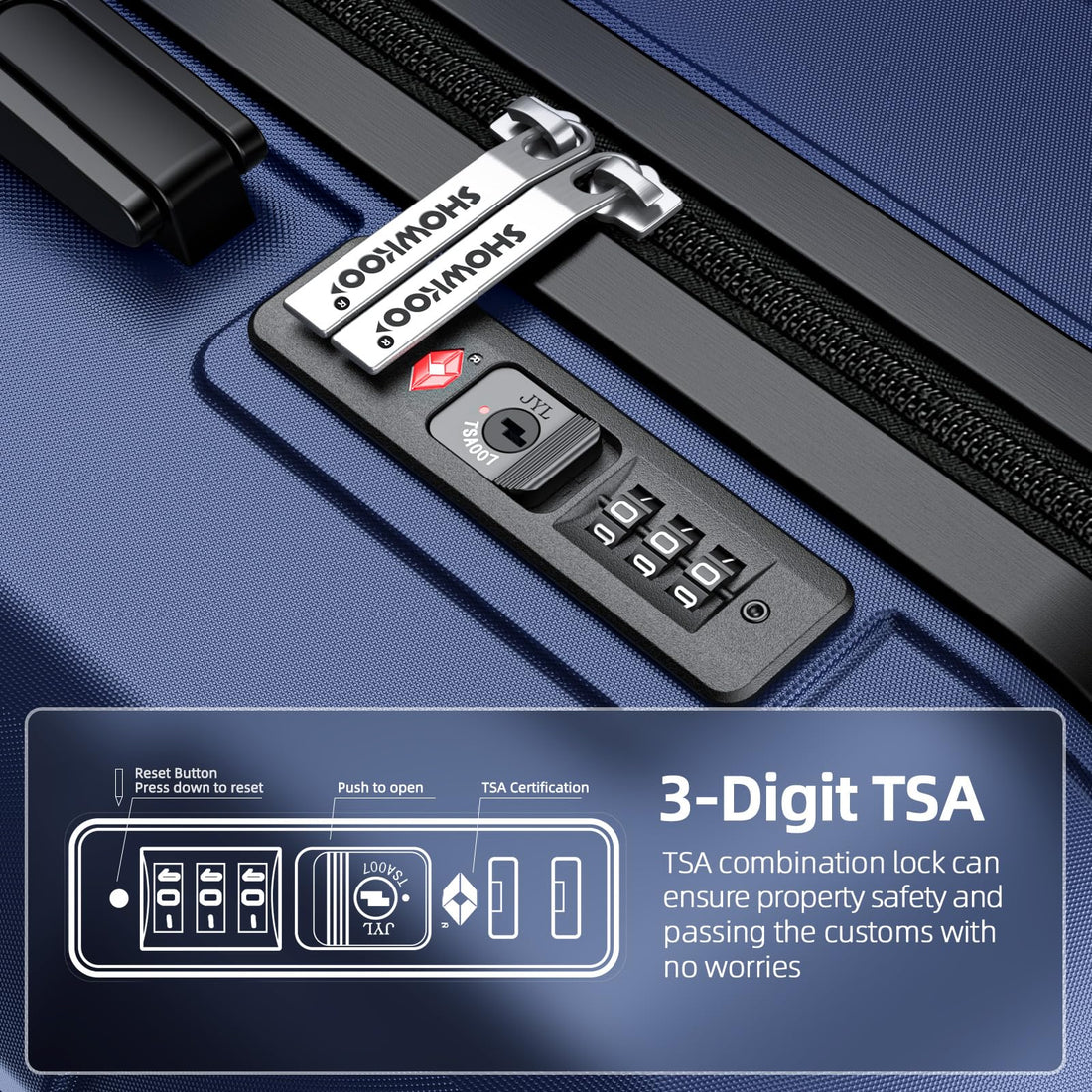 SHOWKOO 3-Piece Luggage Set