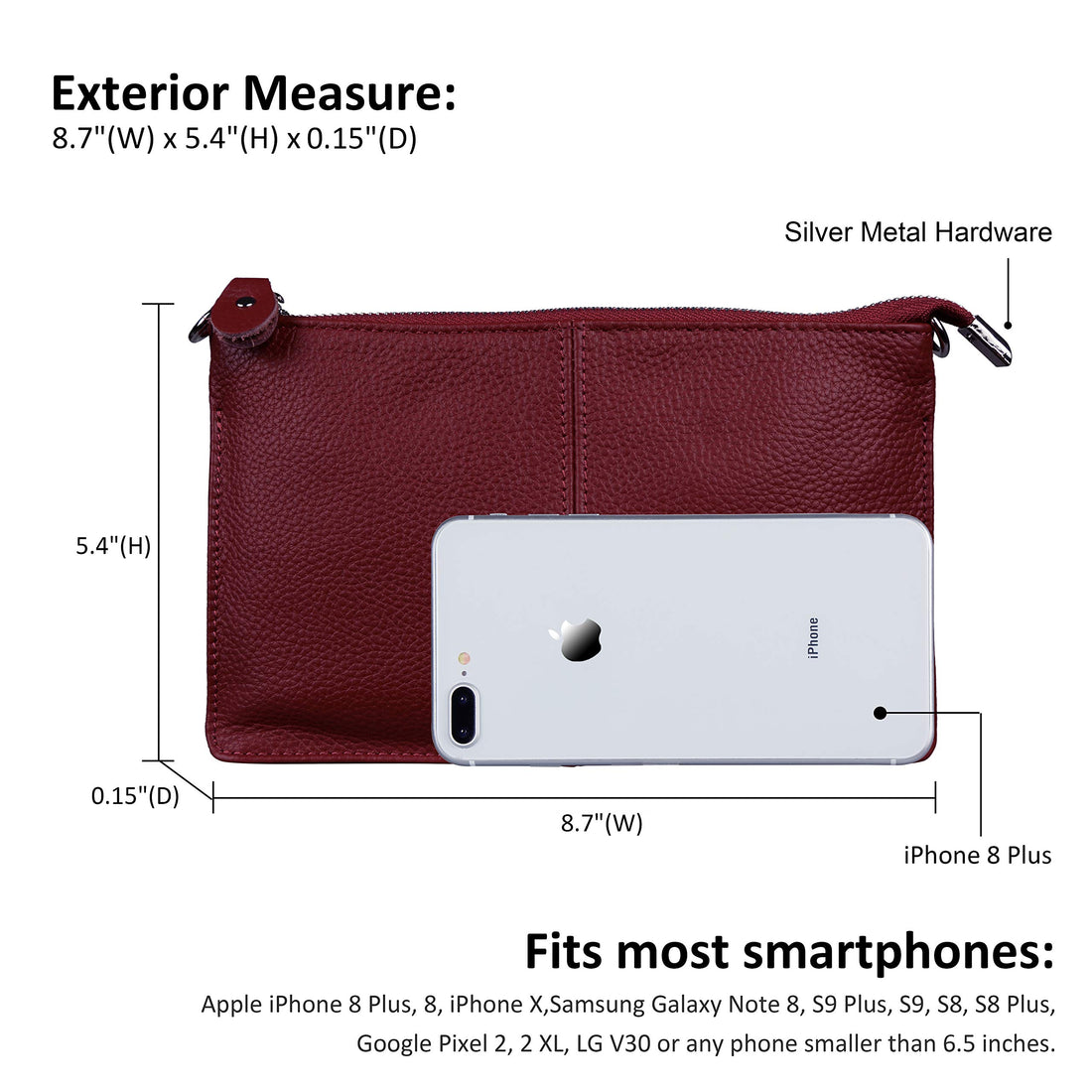 befen Genuine Leather Wristlet Clutch Wallet Purses Small Crossbody Bags for Women with RFID Blocking Card Slots