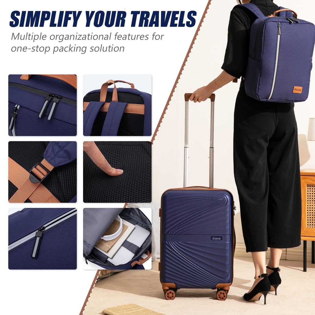 3-Piece 20" Carry-On Luggage Set