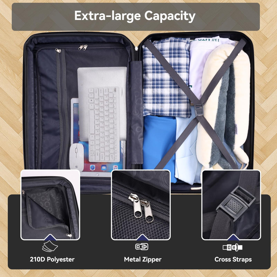 Hoteel 5-Piece Beige Luggage