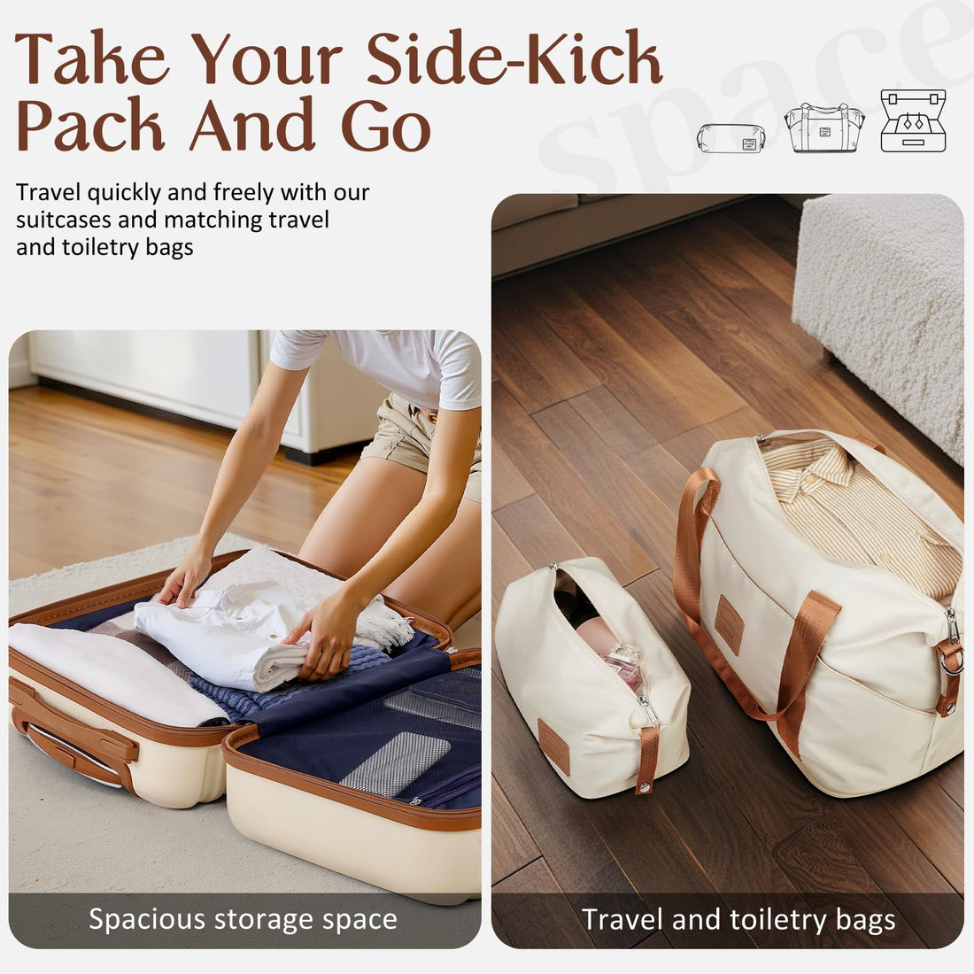 Coolife 3-Piece Luggage Set – Navy