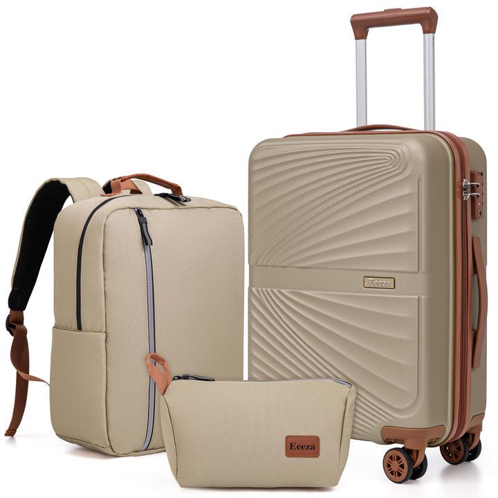 3-Piece 20" Carry-On Luggage Set