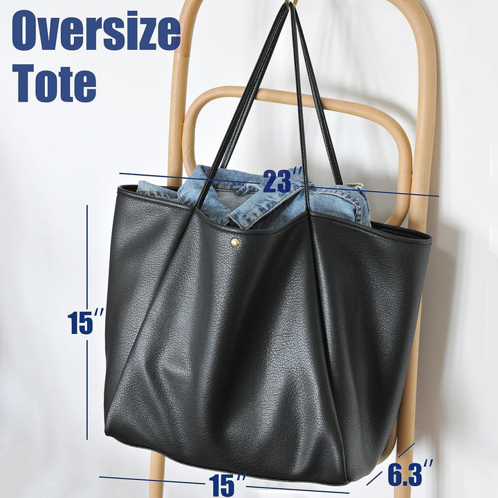Oversize PU Tote Bag – Women