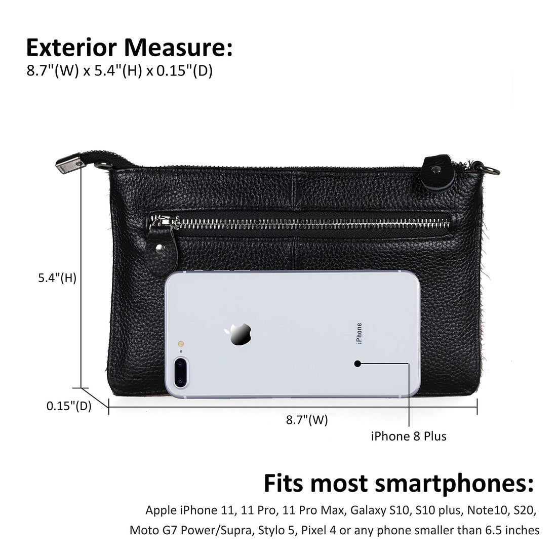 befen Genuine Leather Wristlet Clutch Wallet Purses Small Crossbody Bags for Women with RFID Blocking Card Slots