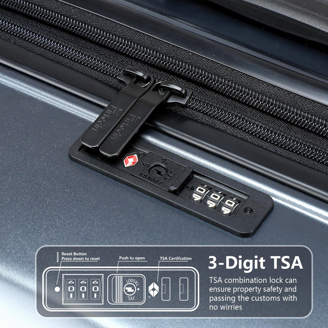 2-Piece Gray Luggage Set 20/28"